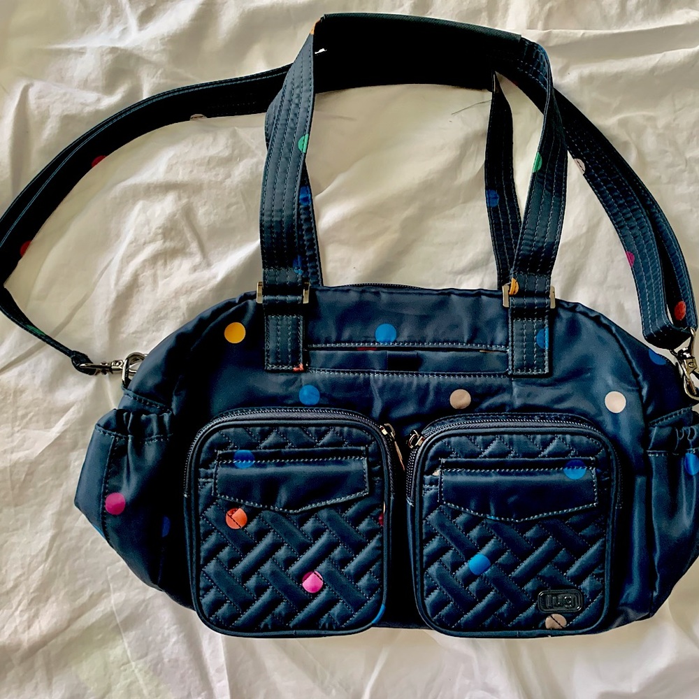 Lug jumper carry-all in multi-dot navy NWOT